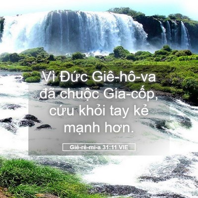 Picture 05 - Giê-rê-mi-a 31:11 VIE - Vì Đức Giê-hô-va đã chuộc Gia-cốp, - Bible Verse Picture