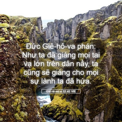 Picture 05 - Giê-rê-mi-a 32:42 VIE - Đức Giê-hô-va phán: Như ta đã giáng - Bible Verse Picture