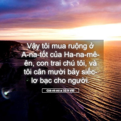 Picture 05 - Giê-rê-mi-a 32:9 VIE - Vậy tôi mua ruộng ở A-na-tốt của - Bible Verse Picture