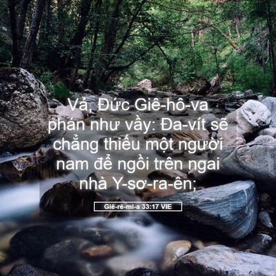 Picture 05 - Giê-rê-mi-a 33:17 VIE - Vả, Đức Giê-hô-va phán như vầy: - Bible Verse Picture