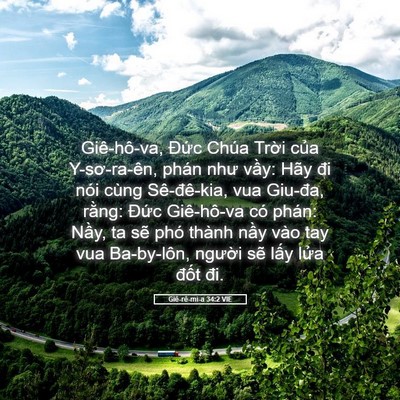 Picture 05 - Giê-rê-mi-a 34:2 VIE - Giê-hô-va, Đức Chúa Trời của - Bible Verse Picture