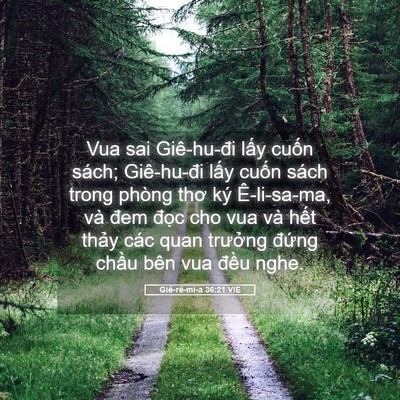 Picture 05 - Giê-rê-mi-a 36:21 VIE - Vua sai Giê-hu-đi lấy cuốn sách; - Bible Verse Picture