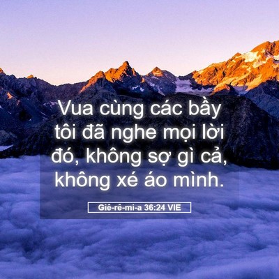 Picture 05 - Giê-rê-mi-a 36:24 VIE - Vua cùng các bầy tôi đã nghe mọi lời - Bible Verse Picture