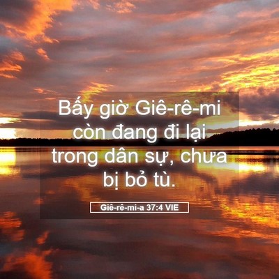 Picture 05 - Giê-rê-mi-a 37:4 VIE - Bấy giờ Giê-rê-mi còn đang đi lại - Bible Verse Picture