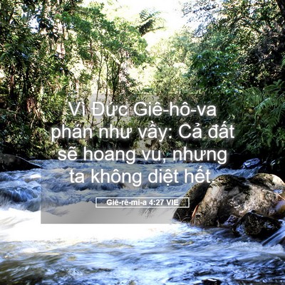 Picture 05 - Giê-rê-mi-a 4:27 VIE - Vì Đức Giê-hô-va phán như vầy: Cả - Bible Verse Picture