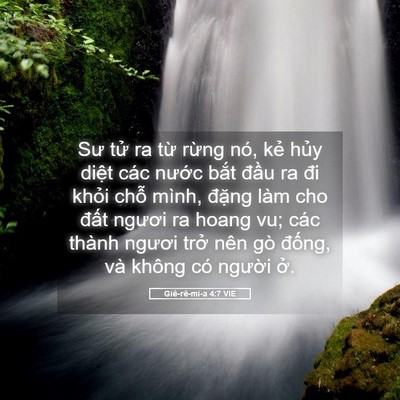 Picture 05 - Giê-rê-mi-a 4:7 VIE - Sư tử ra từ rừng nó, kẻ hủy diệt - Bible Verse Picture