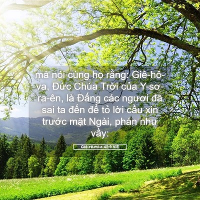 Picture 05 - Giê-rê-mi-a 42:9 VIE - mà nói cùng họ rằng: Giê-hô-va, Đức - Bible Verse Picture