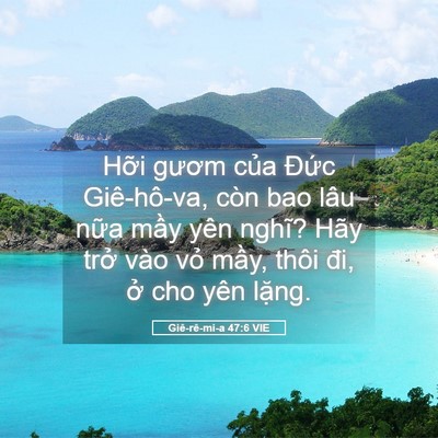 Picture 05 - Giê-rê-mi-a 47:6 VIE - Hỡi gươm của Đức Giê-hô-va, còn bao - Bible Verse Picture