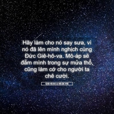 Picture 05 - Giê-rê-mi-a 48:26 VIE - Hãy làm cho nó say sưa, vì nó đã lên - Bible Verse Picture