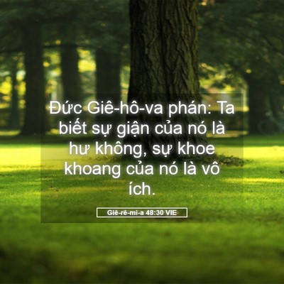 Picture 05 - Giê-rê-mi-a 48:30 VIE - Đức Giê-hô-va phán: Ta biết sự giận - Bible Verse Picture