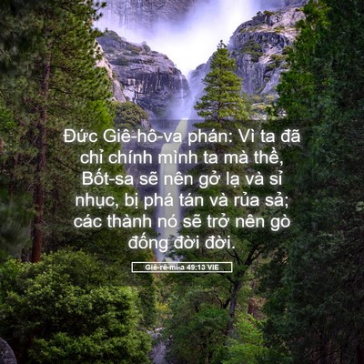 Picture 05 - Giê-rê-mi-a 49:13 VIE - Đức Giê-hô-va phán: Vì ta đã chỉ - Bible Verse Picture