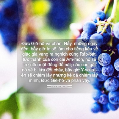 Picture 05 - Giê-rê-mi-a 49:2 VIE - Đức Giê-hô-va phán: Nầy, những ngày - Bible Verse Picture