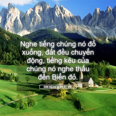 Picture 05 - Giê-rê-mi-a 49:21 VIE - Nghe tiếng chúng nó đổ xuống, đất - Bible Verse Picture