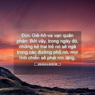 Picture 05 - Giê-rê-mi-a 49:26 VIE - Đức Giê-hô-va vạn quân phán: Bởi - Bible Verse Picture
