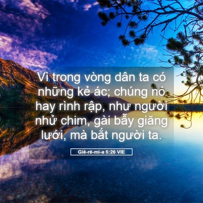 Picture 05 - Giê-rê-mi-a 5:26 VIE - Vì trong vòng dân ta có những kẻ ác; - Bible Verse Picture