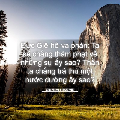 Picture 05 - Giê-rê-mi-a 5:29 VIE - Đức Giê-hô-va phán: Ta sẽ chẳng thăm - Bible Verse Picture