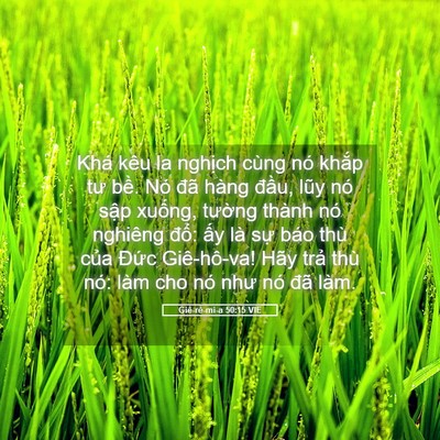 Picture 05 - Giê-rê-mi-a 50:15 VIE - Khá kêu la nghịch cùng nó khắp tư bề. - Bible Verse Picture