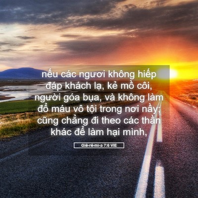 Picture 05 - Giê-rê-mi-a 7:6 VIE - nếu các ngươi không hiếp đáp khách - Bible Verse Picture