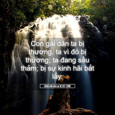 Picture 05 - Giê-rê-mi-a 8:21 VIE - Con gái dân ta bị thương, ta vì đó bị - Bible Verse Picture