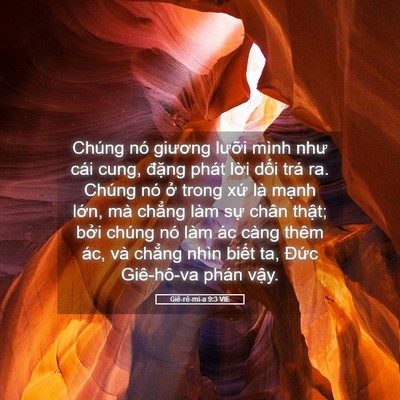 Picture 05 - Giê-rê-mi-a 9:3 VIE - Chúng nó giương lưỡi mình như cái cung, - Bible Verse Picture