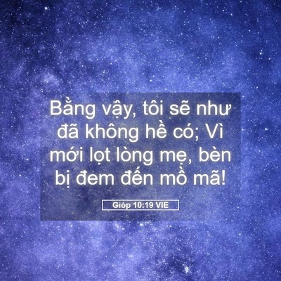 Picture 05 - Gióp 10:19 VIE - Bằng vậy, tôi sẽ như đã không hề - Bible Verse Picture
