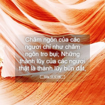 Picture 05 - Gióp 13:12 VIE - Châm ngôn của các ngươi chỉ như châm - Bible Verse Picture