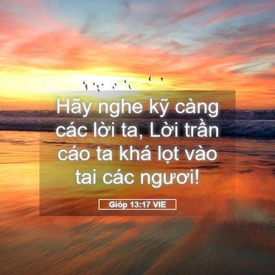 Picture 05 - Gióp 13:17 VIE - Hãy nghe kỹ càng các lời ta, Lời trần - Bible Verse Picture