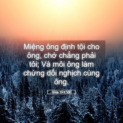 Picture 05 - Gióp 15:6 VIE - Miệng ông định tội cho ông, chớ - Bible Verse Picture
