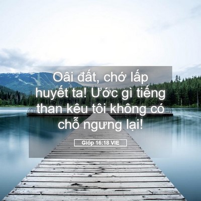Picture 05 - Gióp 16:18 VIE - Oâi đất, chớ lấp huyết ta! Ước gì - Bible Verse Picture