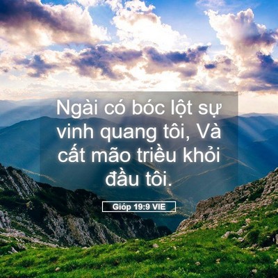 Picture 05 - Gióp 19:9 VIE - Ngài có bóc lột sự vinh quang tôi, Và - Bible Verse Picture