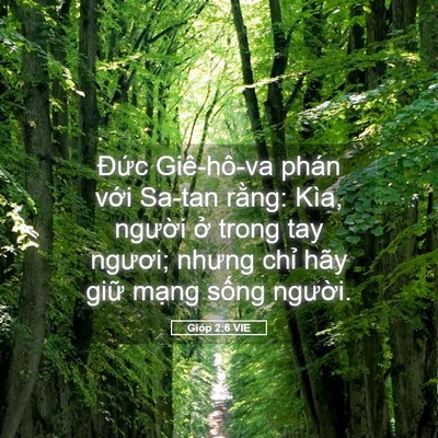 Picture 05 - Gióp 2:6 VIE - Đức Giê-hô-va phán với Sa-tan rằng: - Bible Verse Picture