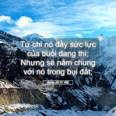 Picture 05 - Gióp 20:11 VIE - Tứ chi nó đầy sức lực của buổi - Bible Verse Picture