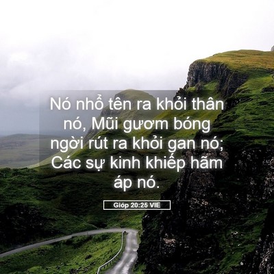 Picture 05 - Gióp 20:25 VIE - Nó nhổ tên ra khỏi thân nó, Mũi gươm - Bible Verse Picture
