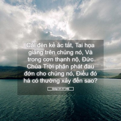 Picture 05 - Gióp 21:17 VIE - Cái đèn kẻ ác tắt, Tai họa giáng trên - Bible Verse Picture