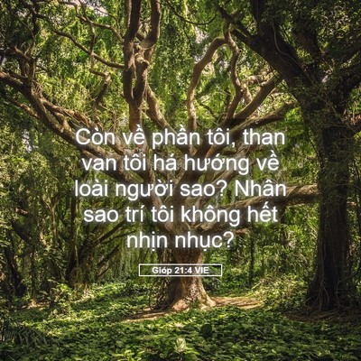 Picture 05 - Gióp 21:4 VIE - Còn về phần tôi, than van tôi há hướng - Bible Verse Picture