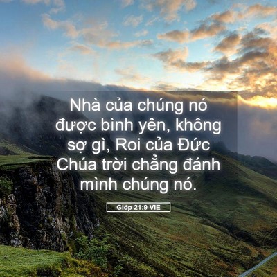 Picture 05 - Gióp 21:9 VIE - Nhà của chúng nó được bình yên, không - Bible Verse Picture