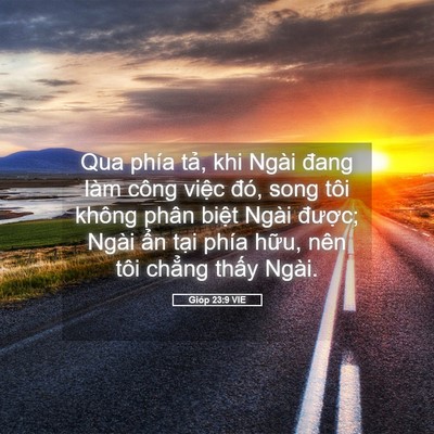 Picture 05 - Gióp 23:9 VIE - Qua phía tả, khi Ngài đang làm công việc - Bible Verse Picture