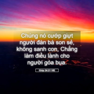 Picture 05 - Gióp 24:21 VIE - Chúng nó cướp giựt người đàn bà son - Bible Verse Picture
