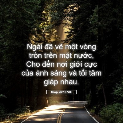 Picture 05 - Gióp 26:10 VIE - Ngài đã vẽ một vòng tròn trên mặt - Bible Verse Picture