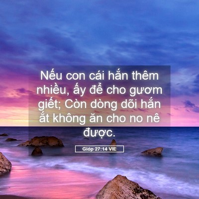 Picture 05 - Gióp 27:14 VIE - Nếu con cái hắn thêm nhiều, ấy để - Bible Verse Picture