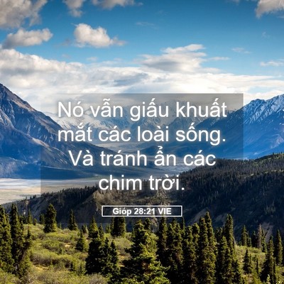 Picture 05 - Gióp 28:21 VIE - Nó vẫn giấu khuất mắt các loài sống. - Bible Verse Picture
