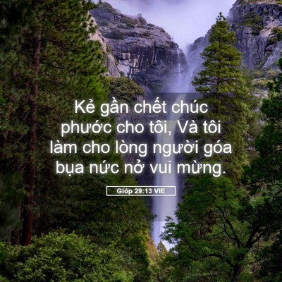 Picture 05 - Gióp 29:13 VIE - Kẻ gần chết chúc phước cho tôi, Và - Bible Verse Picture