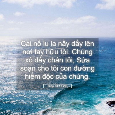 Picture 05 - Gióp 30:12 VIE - Cái nố lu la nầy dấy lên nơi tay hữu - Bible Verse Picture