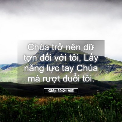 Picture 05 - Gióp 30:21 VIE - Chúa trở nên dữ tợn đối với tôi, - Bible Verse Picture
