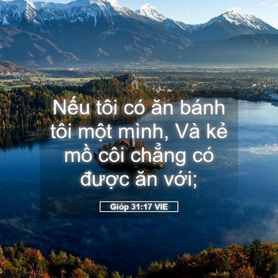 Picture 05 - Gióp 31:17 VIE - Nếu tôi có ăn bánh tôi một mình, Và - Bible Verse Picture