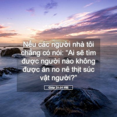 Picture 05 - Gióp 31:31 VIE - Nếu các người nhà tôi chẳng có nói: - Bible Verse Picture