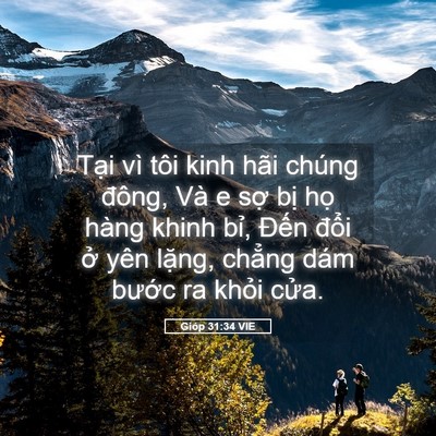 Picture 05 - Gióp 31:34 VIE - Tại vì tôi kinh hãi chúng đông, Và e - Bible Verse Picture
