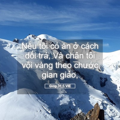 Picture 05 - Gióp 31:5 VIE - Nếu tôi có ăn ở cách dối trá, Và - Bible Verse Picture