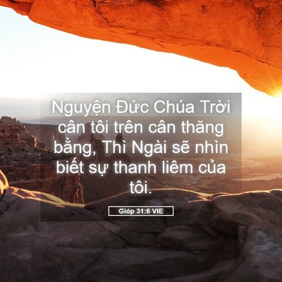 Picture 05 - Gióp 31:6 VIE - Nguyện Đức Chúa Trời cân tôi trên cân - Bible Verse Picture