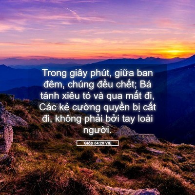 Picture 05 - Gióp 34:20 VIE - Trong giây phút, giữa ban đêm, chúng - Bible Verse Picture